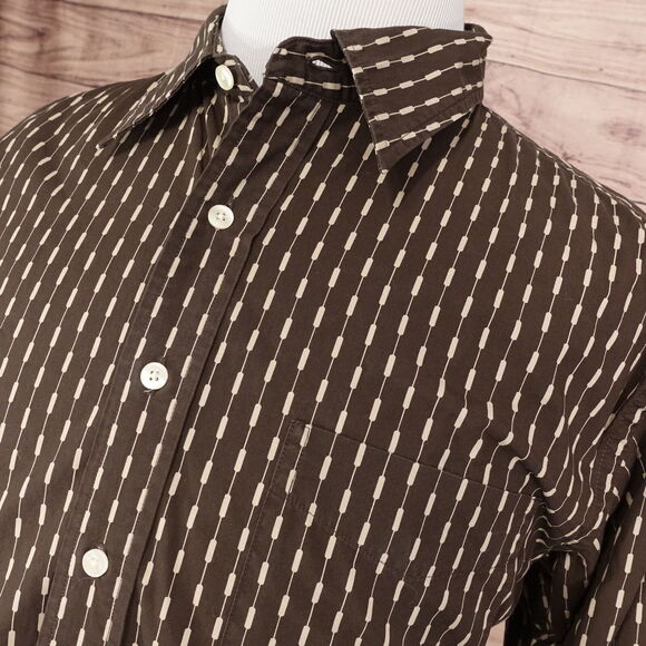 GAP CLASSIC FIT BROWN LONG SLEEVE BUTTON DOWN SHIRT MENS XL - Picture 2 of 7